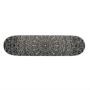 Zen Black and white Mandala Skateboard