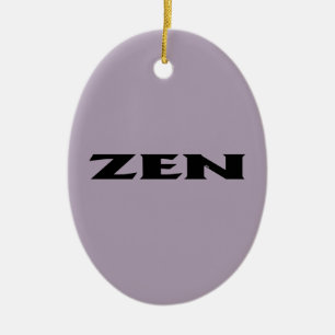 Zen black gray oval ceramic ornament