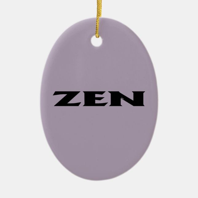 Zen black gray oval ceramic ornament (Front)