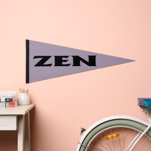 Zen black gray pennant flag