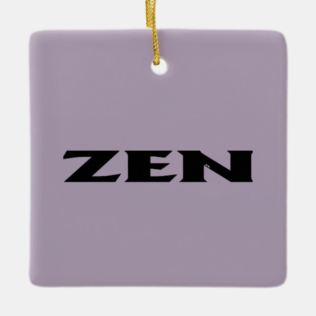 Zen black gray square ceramic ornament (Front)