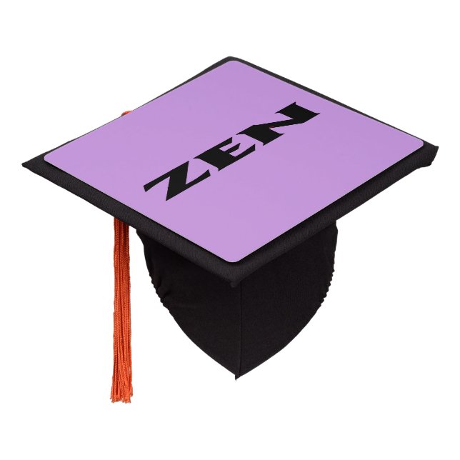 Zen black lilac graduation cap (Angled)