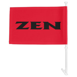 Zen black red car and boat flag
