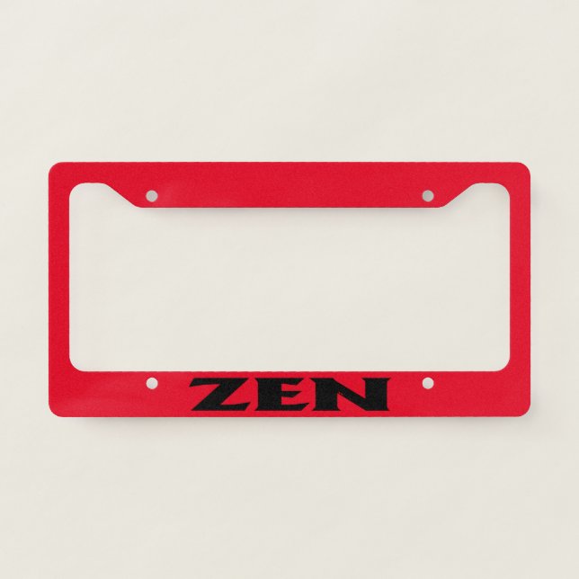 Zen black red license plate frame A (Front)