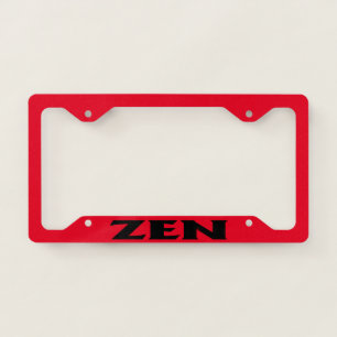 Zen black red license plate frame B
