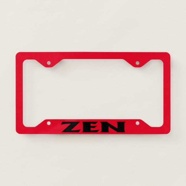 Zen black red license plate frame B (Front)