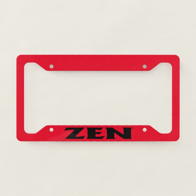 Zen black red license plate frame C (Front)