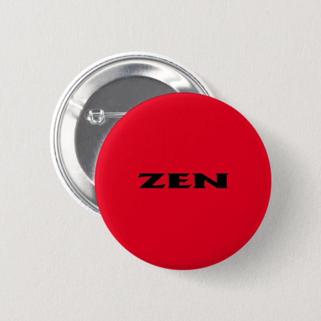 Zen black red standard round button (Front & Back)