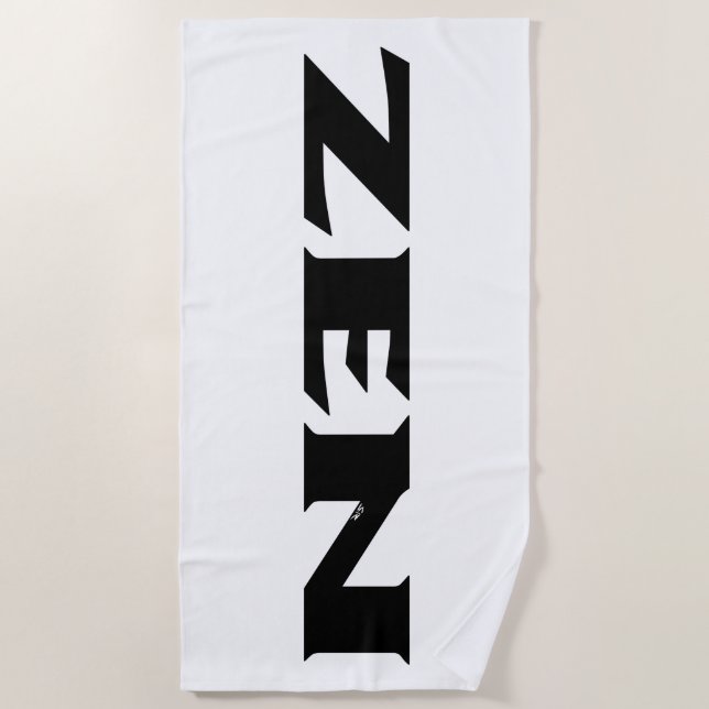 Zen black white beach towel (Front)