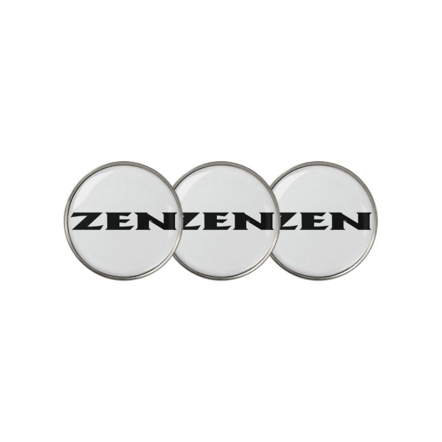 Zen black white golf ball markers (3 Up)