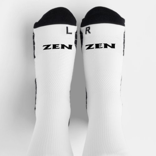 Zen black white inward high performance socks