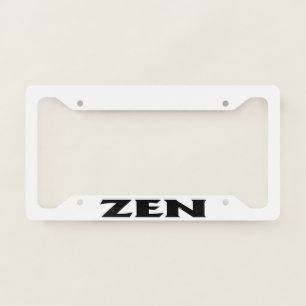 Zen black white license plate frame C