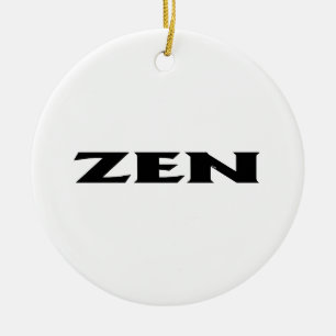 Zen black white round ceramic ornament
