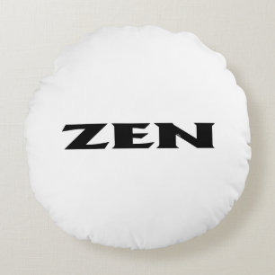Zen black white round poly throw pillow
