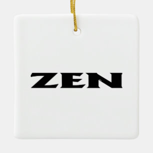 Zen black white square ceramic ornament