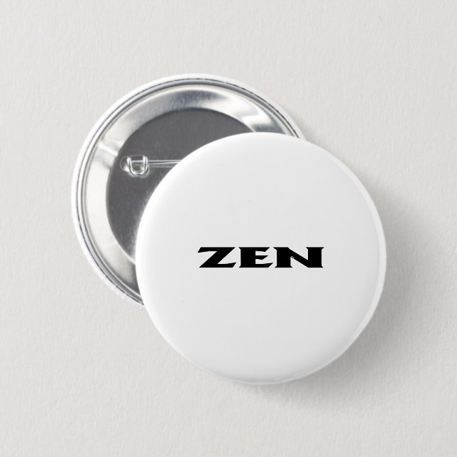 Zen black white standard round button (Front & Back)