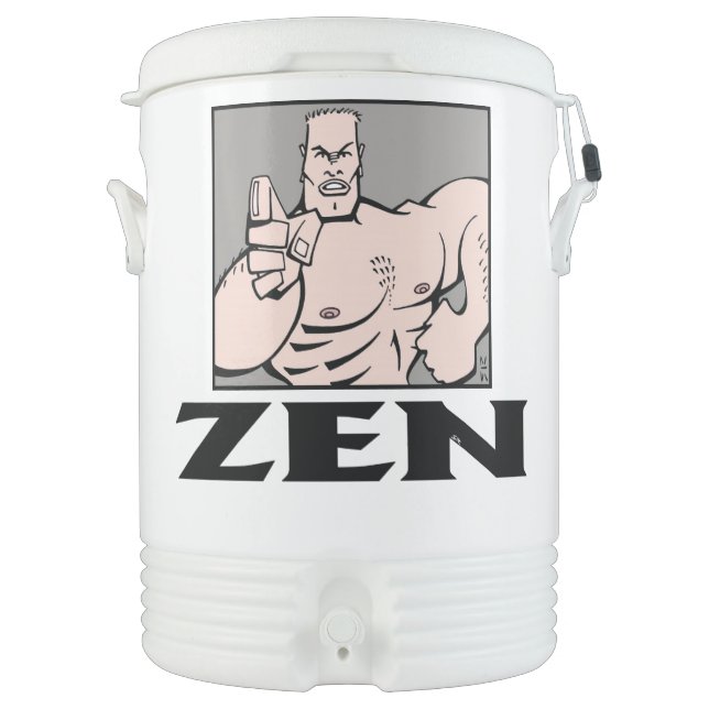 Zen black white w fighter 3 Igloo beverage cooler (Front)