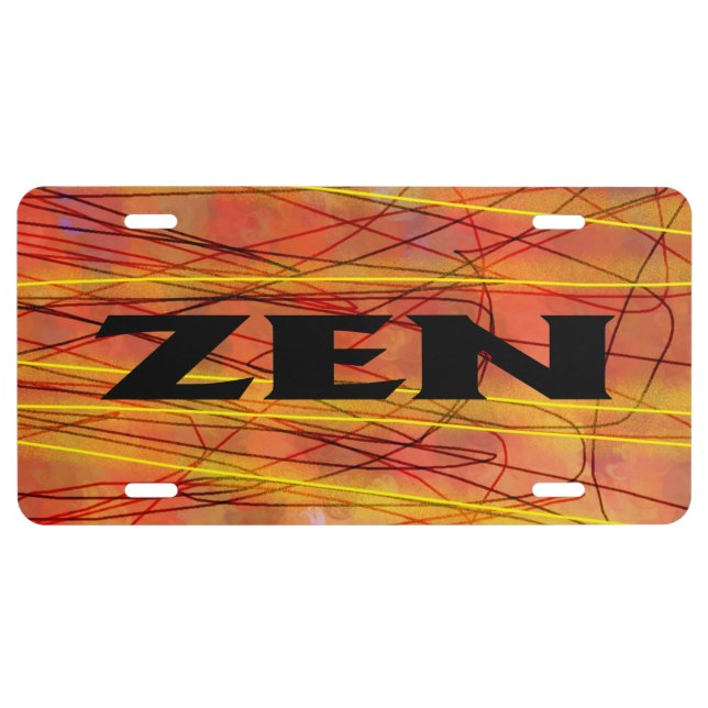 Zen black wire aluminum license plate (Front)