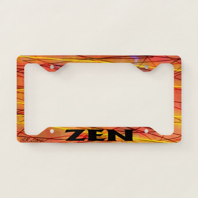 Zen black wire license plate frame B (Front)
