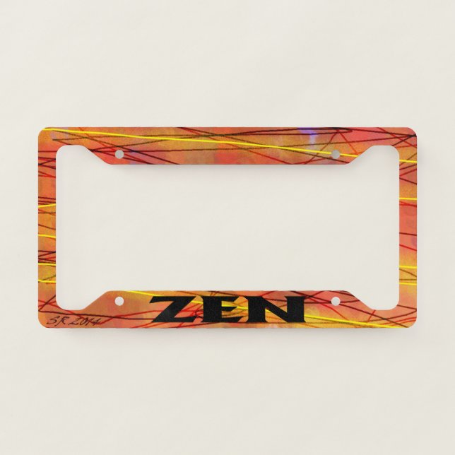 Zen black wire license plate frame C (Front)