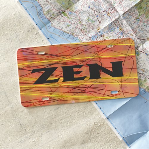Zen black wire plastic license plate
