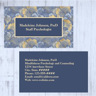 Zen Blue Gold Ginkgo Psychiatrist or Counselor