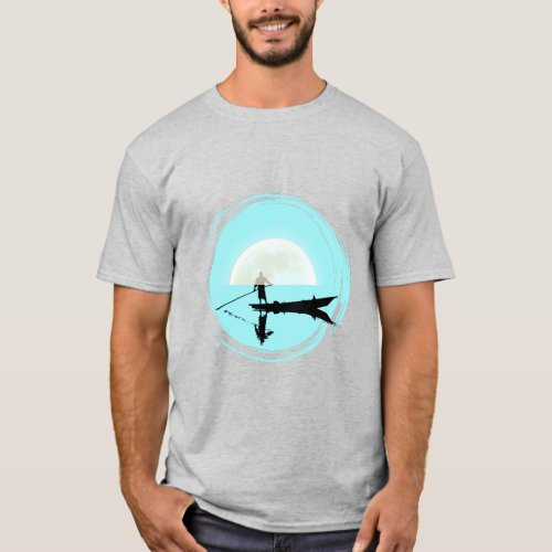 Zen boater in the open sea T_Shirt