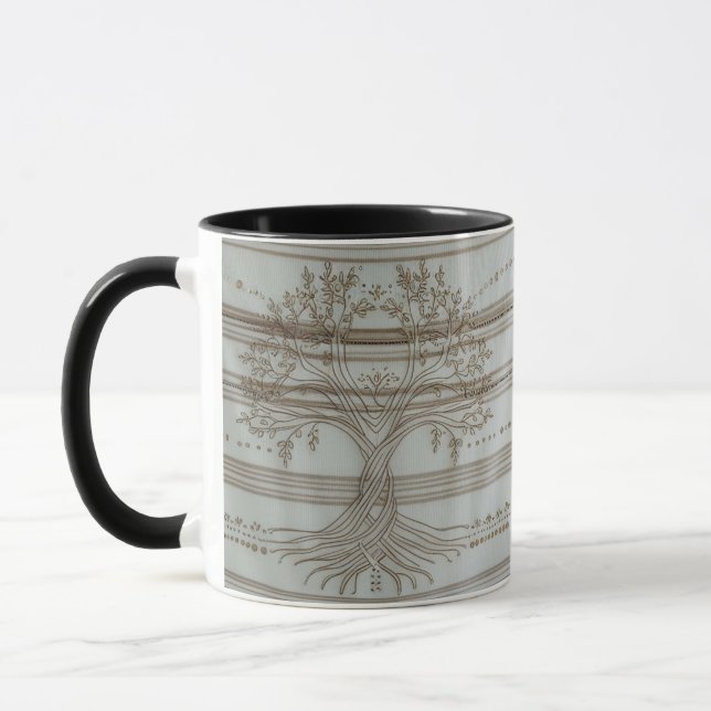 Zen Boho Tree of Life Floral Knit Combo Coffee Mug (Left)