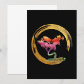 Zen Bonsai Tree Japanese Circle Enso Asian Art (Front/Back)