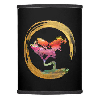 Zen Bonsai Tree Japanese Circle Enso Asian Art Lamp Shade