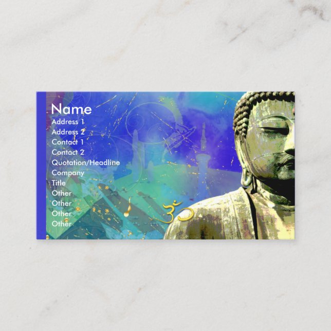 Zen Buddha Business card, urbanized Business Card (Front)