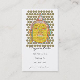 Zen Buddha Dots Modern Asian Spa Massage Therapy Business Card