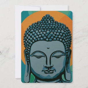 Zen Buddha Head  Invitation