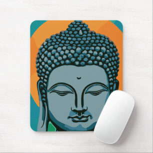 Zen Buddha Head Mouse Pad