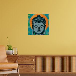 Zen Buddha Head  Poster