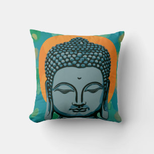 Zen Buddha Head  Throw Pillow