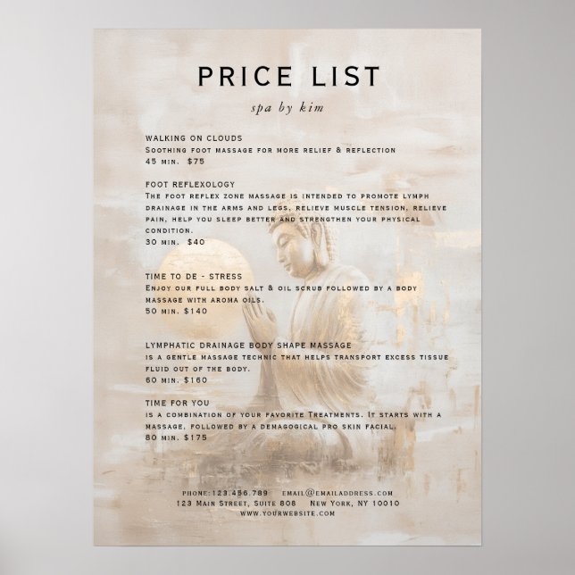 Zen Buddha Healing Spa Salon  Poster (Front)