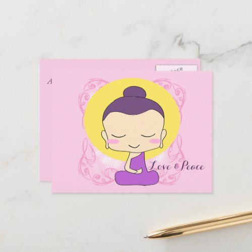 Zen Buddha Love and Peace Postcard