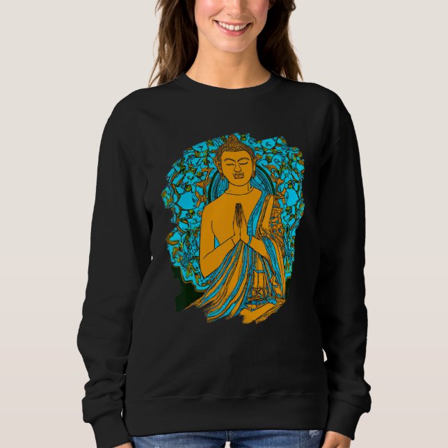 Zen Buddha Mandala Spiritual Asian Style Meditatio Sweatshirt (Front)