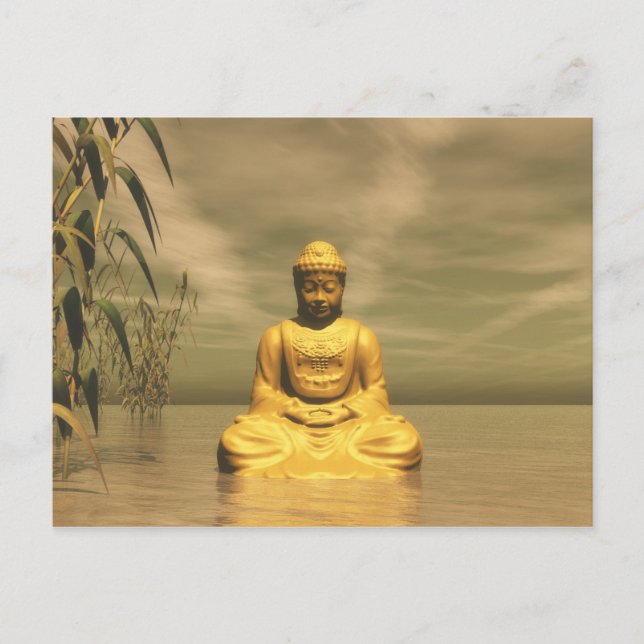 Zen buddha meditating postcard (Front)