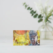 Zen buddha meditation Yoga Massage Therapist Business Card (Standing Front)