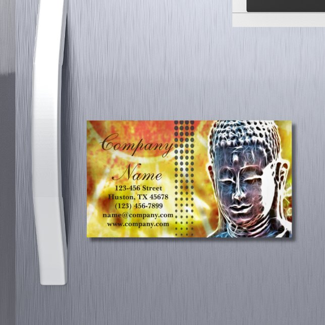 Zen buddha meditation Yoga Massage Therapist Magnetic Business Card (Creator Uploaded)