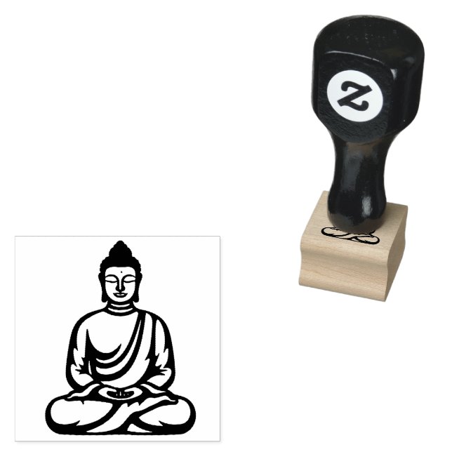 Zen Buddha Rubber Stamp (Stamped)