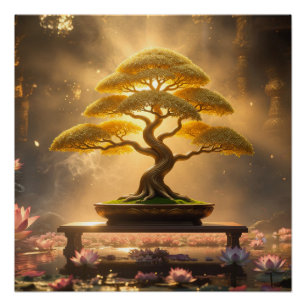 ZEN BUDDHISM - BONSAI TREE - POSTER