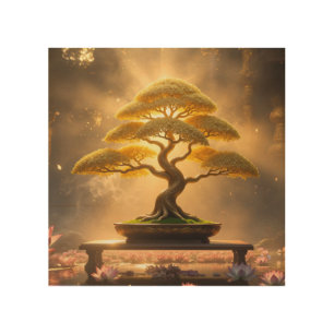 ZEN BUDDHISM - BONSAI TREE WOOD WALL ART