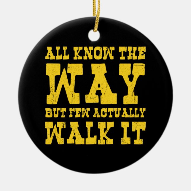 Zen Buddhism Spaghetti Western Style Button Ceramic Ornament (Front)