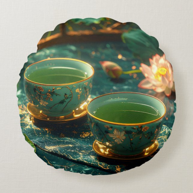ZEN BUDDHISM - TEA CEREMONY ROUND PILLOW (Front)