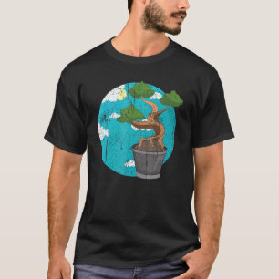 Zen Buddhist Bonsai Aesthetic Japan Clouds Bonsai  T-Shirt