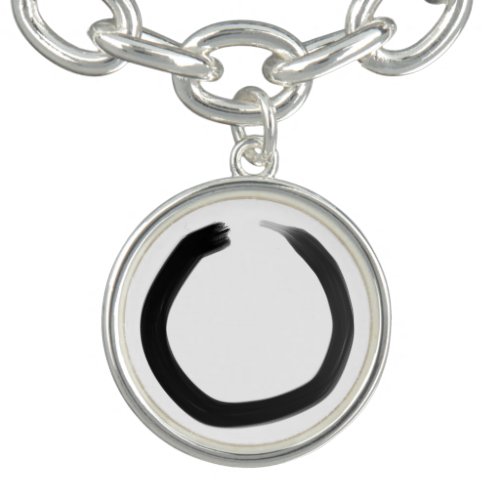 Zen Buddhist Enso Circle Charm Bracelet