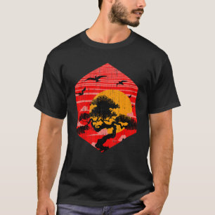 Zen Buddhist Gardening Japanese Aesthetic Sunset B T-Shirt